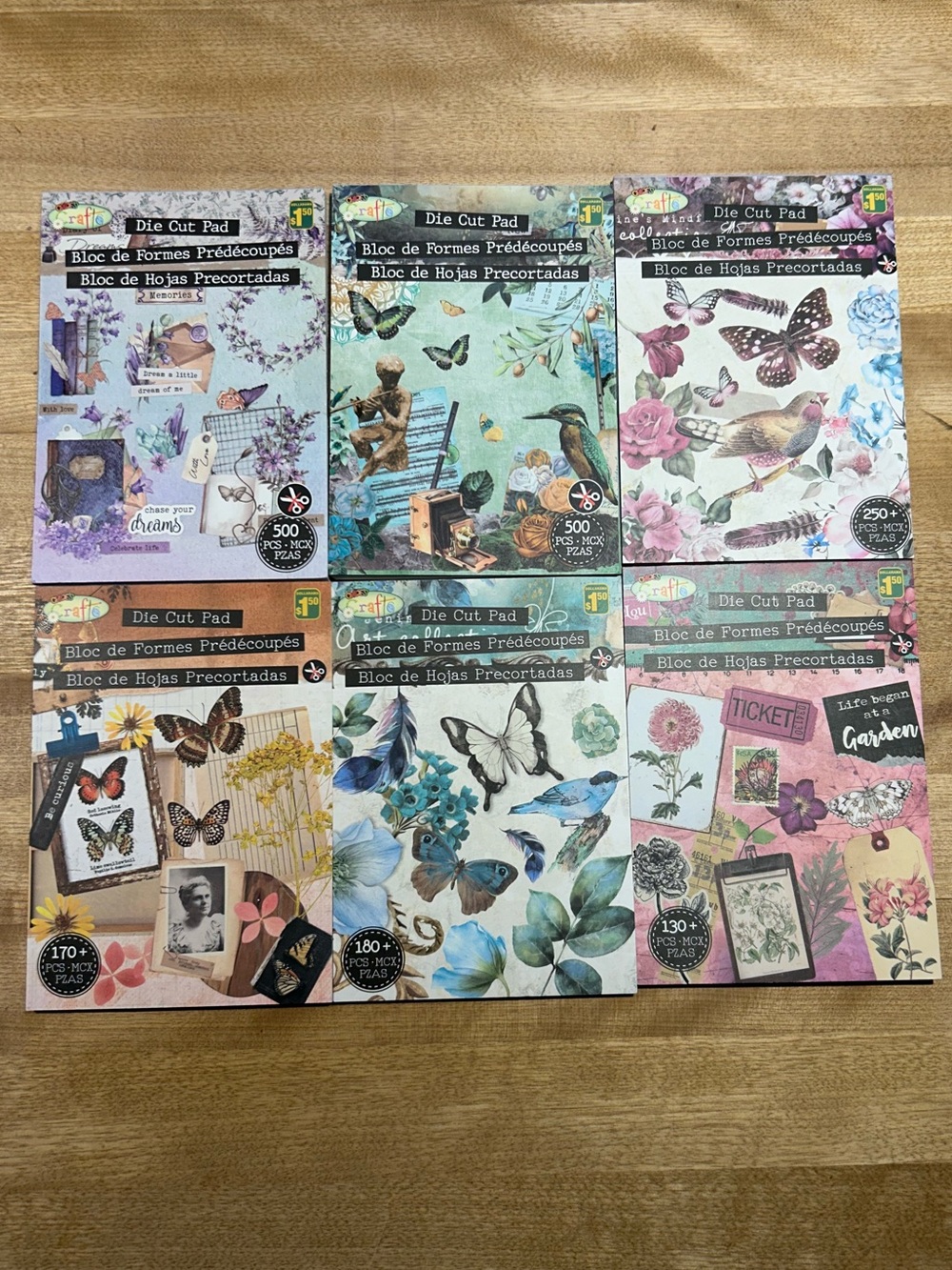 Die Cut Pad Floral & Butterfly Paper Packs - Multi Color